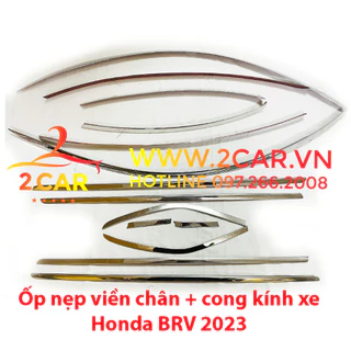 Nẹp Viền Chân Kính, Nẹp cong kính Xe Honda BRV 2023 2024 inox 304 sáng bóng, siêu đẹp