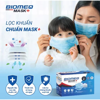 Khẩu trang y tế kháng khuẩn 4 lớp BIOMEQ MASK+ HỘP 50 CÁI