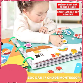 Học liệu bóc dán Montessori cho bé, học liệu busy book bóc dán thông minh 17 chủ đề, Sách dạy tiếng Anh cho trẻ