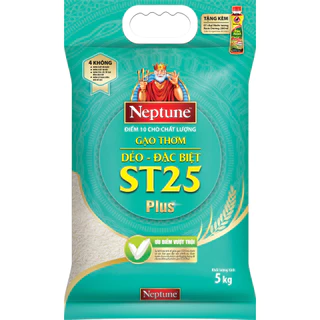 Gạo thơm dẻo đạc biệt ST25 Plus Neptune túi 5kg