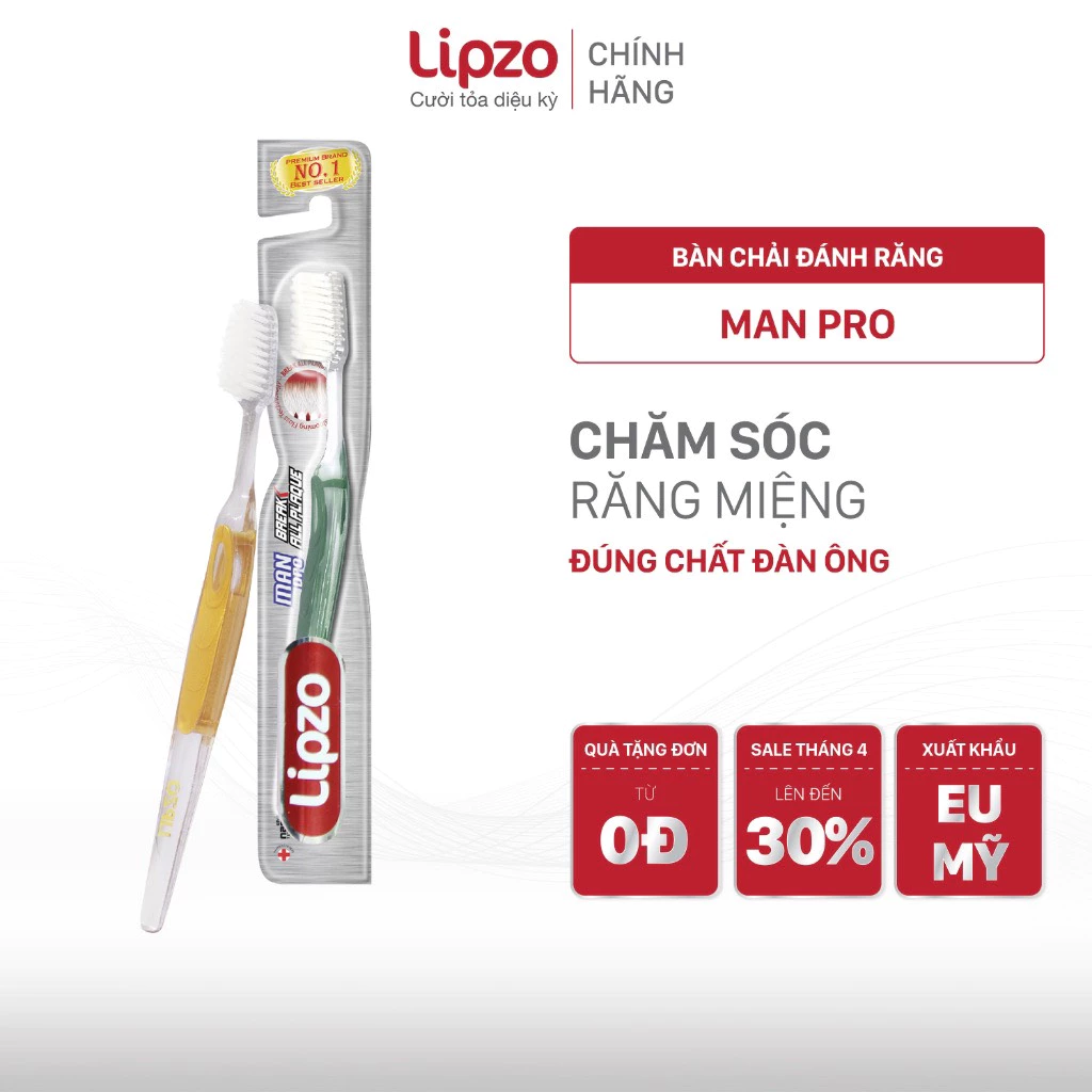 Bàn Chải Đánh Răng Lipzo Pro For Man Cho Nam Giới Men Răng Yếu