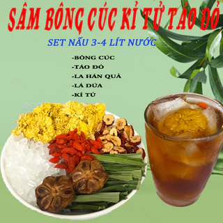 Set trà sâm bông cúc táo đỏ kỉ tử la hán quả ,set  nấu 3-4 lít nước