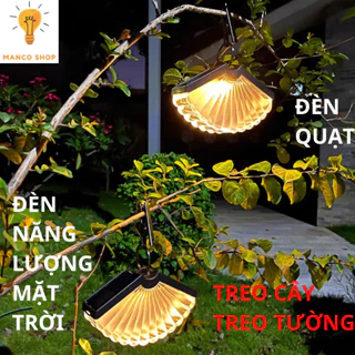 Đèn năng lượng mặt trời hình quạt đèn treo cây đèn led trang trí quán cafe sân vườn ban công ngoài trời kháng nước