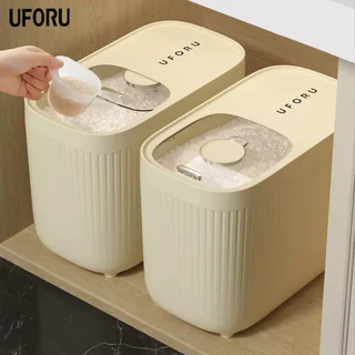 Thùng đựng gạo chống ẩm và côn trùng Uforu cao cấp, đựng đồ khô size 5/10/15kg tiện dụng phong cách sang trọng UF309