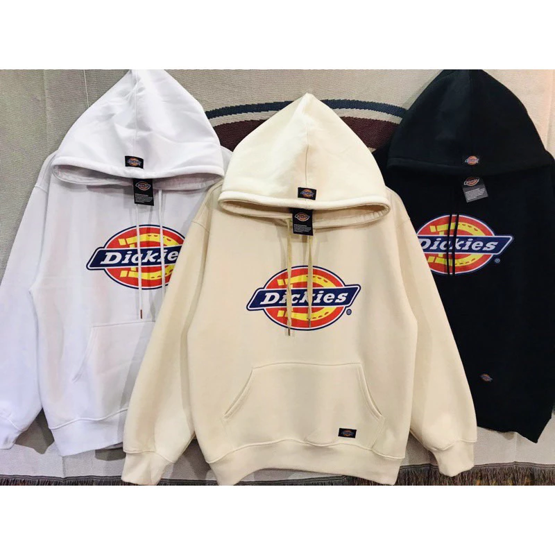 Áo hoddie Dickies logo basic form rộng unisex, áo khoác nỉ trùm đầu 2 lớp dày dặn Hàn Quốc