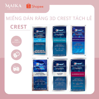 [TÁCH LẺ 1 Miếng] Miếng Dán Trắng Răng Crest 3D White Supreme/ Professional/ 1 Hour/ Glamorous