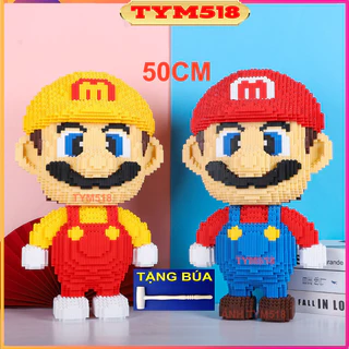 xếp hình mario cỡ lớn size to 50cm đồ chơi xếp hình nano 3d cho bé chuẩn mẫu