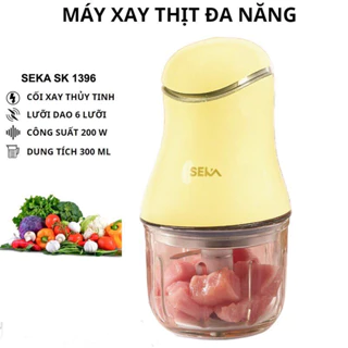 Máy Xay Mini Ăn Dặm Cho Bé SEKA 6 Lưỡi Bảo Hành 12 Tháng, Máy Xay Thực Phẩm Xay Thịt Cầm Tay Đa Năng Cối Thuỷ Tinh 300ml