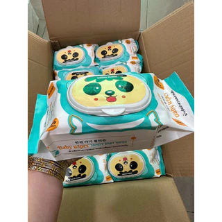 Khăn ướt KHÔNG MÙI Baby Wipes mẫu nắp Gấu gói lớn 325gr