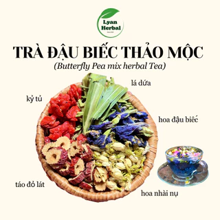 Trà "Chóng Lão Hoá" đậu biếc kỷ tử táo đỏ hoa nhài, trà thảo mộc thư giản ngủ ngon đẹp da thải độc thanh lọc cơ thể