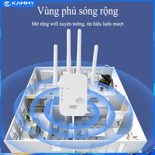 【HCM 24H】Kích Sóng Wifi 4 Râu Ăng Ten Phát Xuyên Tường Chuẩn N Tốc Độ 1200mbps- Router Kích Wifi Siêu Mạnh
