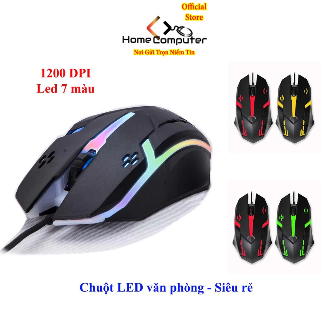 Chuột máy tính văn phòng, chuột Led có dây nhẹ, bền, đẹp, giá siêu rẻ