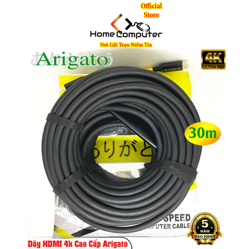 Cáp hdmi 4K, dây hdmi Arigato dài 30m chính hãng, hàng cực xịn, tín hiệu 4K siêu nét