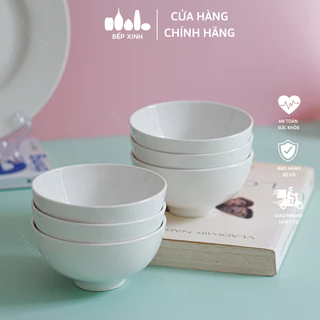 Bộ chén cơm sứ trắng trơn 11cm - Sứ Minh Châu