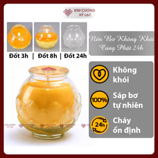 Nến Bơ Thực Vật Không Khói [Kim Cương Hỷ Lạc] - Cháy 24 Giờ