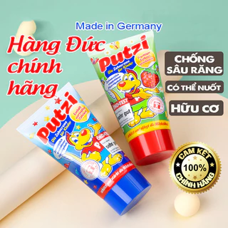 Kem đánh răng cho bé Putzi chính hãng Đức vị dâu và Canxi cho răng bé chắc khỏe tuýp 50ml