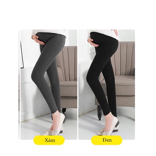 Quần bầu legging dài basic có chun chỉnh nấc, đáp bụng thoải mái