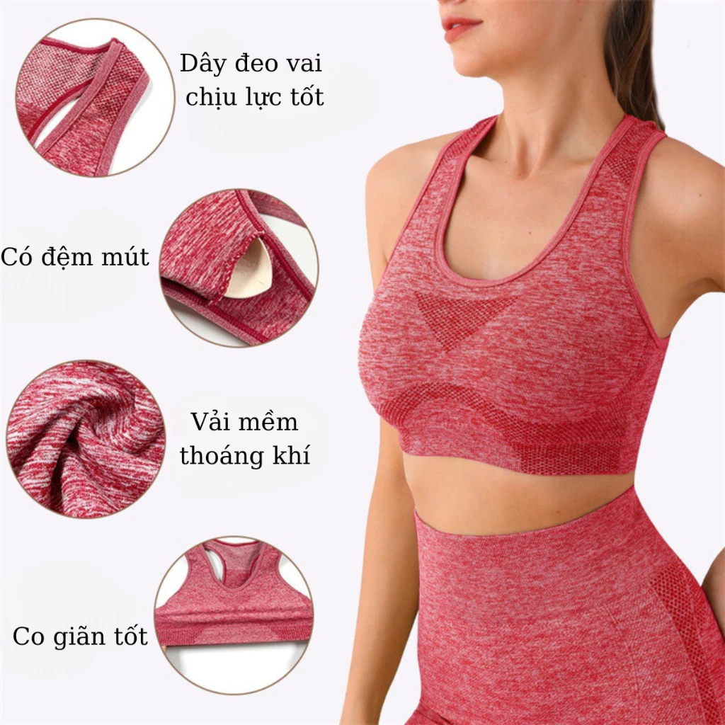 Áo Bra Tập Gym FITCAN Áo Tập Yoga, Áo Thể Dục, Chạy Croptop Basic Thoáng Khí Có Đệm Mút Co Giãn A21