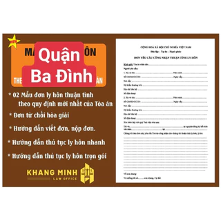 Combo đơn ly hôn thuận tình đầy đủ quận Ba Đình- Thành phố Hà Nội