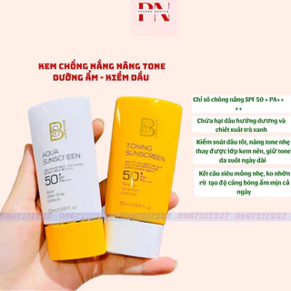 [Mẫu mới] KEM CHỐNG NẮNG NÂNG TONE Dưỡng ẩm - kiềm dầu BS COSMETICS - Sunscreen SPF50+ PA++++ 50ml