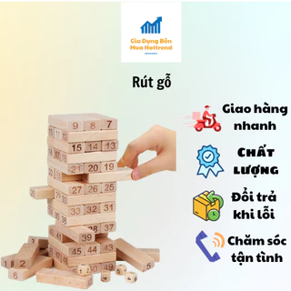 Đồ chơi rút gỗ thông minh 54 thanh xếp hình Domino xả stress giáo dục sớm cho bé