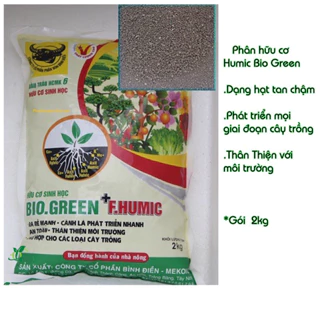 (2KG) PHÂN BÓN HUMIC DẠNG VIÊN TAN CHẬM ĐẦU TRÂU HỮU CƠ SINH HỌC BIO GREEN + F.HUMIC