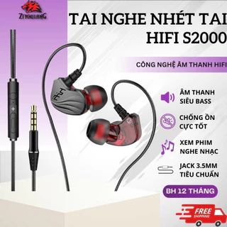 Tai Nghe Nhét Tai Có Dây Âm Thanh Siêu Hay Super Bass NEW Cho Điện Thoại Máy Tính S2000