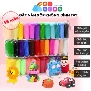 Đất Sét Tự Khô 36 Màu Nhẹ Loại 1 Của Nhật Nặn Không Dính Tay An Toàn Sạch Sẽ Cho Bé