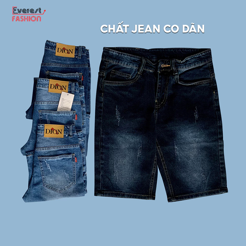 Quần Short Jean Nam EVEREST FASHION Chất Jean Cotton Co Dãn Mặc Thoải Mái Thoáng Mát Nhiều Màu Lựa Chọn Dễ Phối Đồ