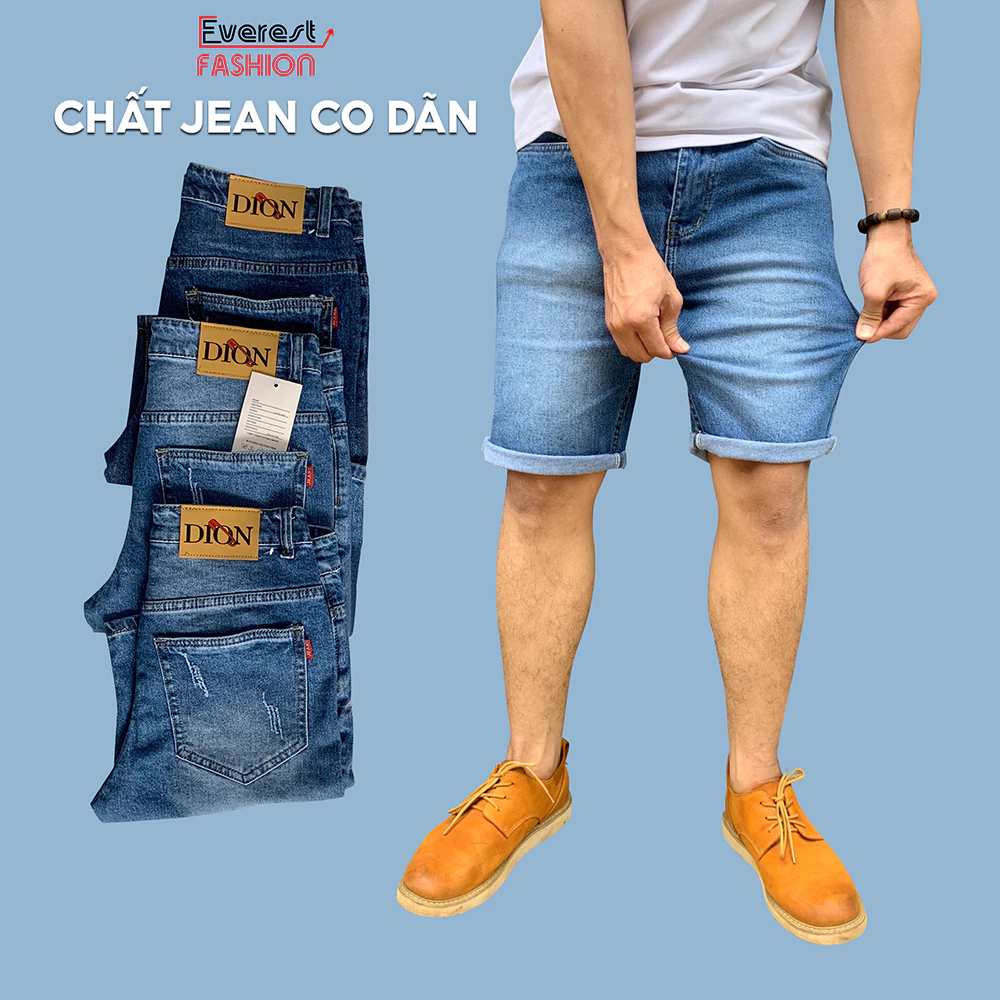Quần Đũi Jean Nam EVERESTFASHION Chất Cotton Co Dãn Mặc Thoải Mái Thoáng Mát Nhiều Màu Dễ Phối Đồ