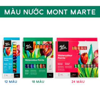 [the V] Màu nước dạng tuýp Mont Marte Watercolour 12ml - 12/ 18/ 24 màu