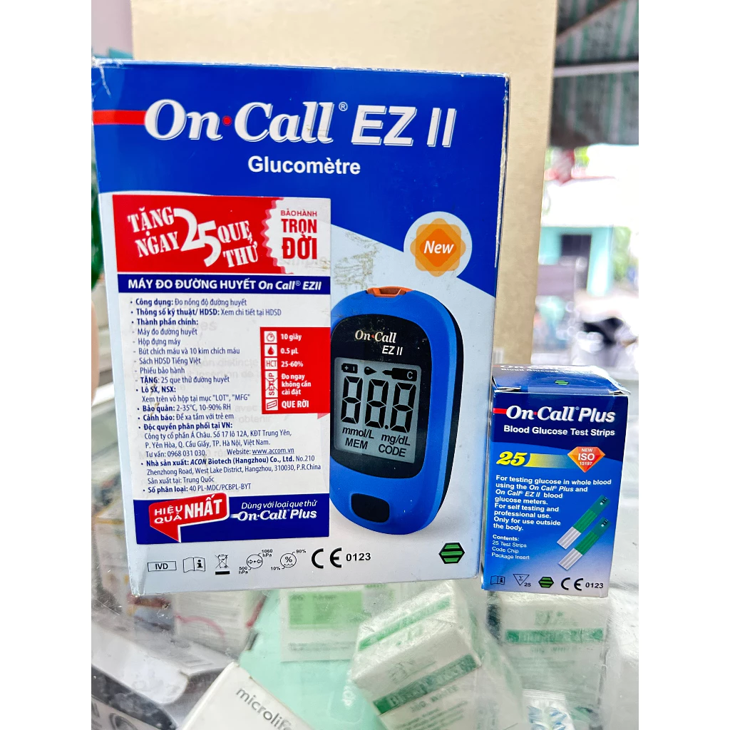 [ BH TRỌN ĐỜI ] Máy Đo Đường Huyết Acon On-Call Ez II + 50 que thử