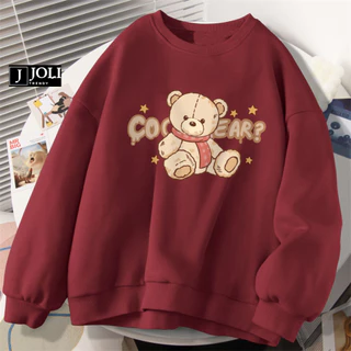 Áo Sweater Gấu CoCo Nam Nữ By JOLI Unisex Chất Nỉ Lót Bông Form Rộng