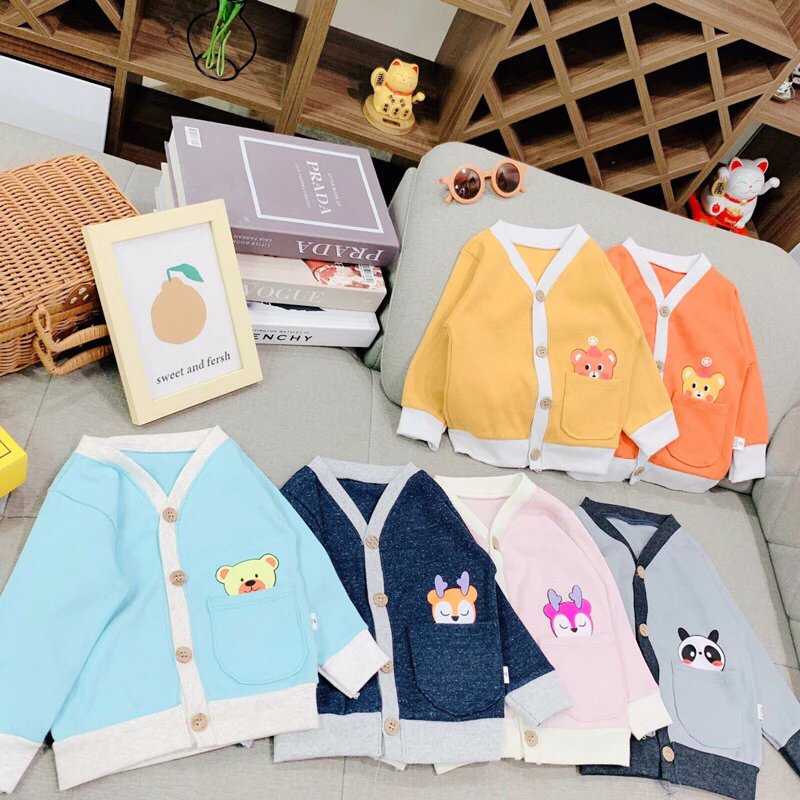 Áo Khoác cardigan Len tăm Mềm Mại Thời Trang thu đông Dành Cho Bé Trai Và Bé Gái 8-18kg