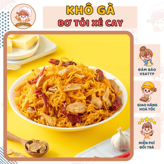 Khô gà bơ tỏi xé cay 200g/300g/500g/1kg Ăn Vặt Vui