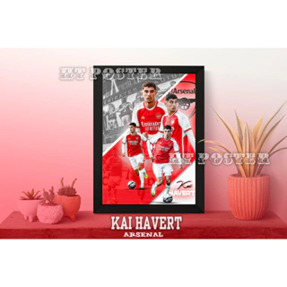Khung ảnh poster Havertz màu áo Arsenal gồm 2 kích thước để bàn A5 (18cm x 24cm), treo tường A4 (24cm x 35cm)