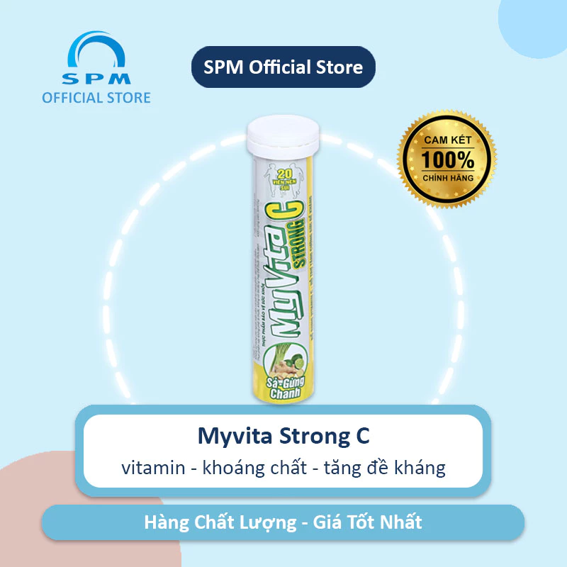 Viên sủi MyVita Strong C bổ sung vitamin và kẽm tăng sức đề kháng - SPM Official Store