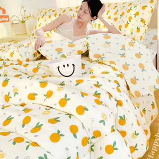 Bộ Chăn Ga Gối 5 Món Chăn HÈ Cotton Poly Hàn - Kích Thước : 1,6m x 2m và 1,8m x 2m