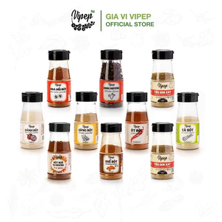 Bột gia vị Vipep, Bột tỏi, bột sả, bột hành, bột tiêu, quế, muối hồng