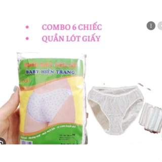 Set 6 Chiếc quần lót giấy cotton Hiền Trang dùng 1 lần cho mẹ sau sinh, dùng đi du lịch tiện lợi