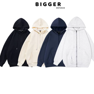 Áo Hoodie Zip Trơn Local Brand BIGGER Nam Nữ Ulzzang Unisex