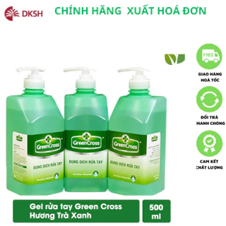 Dung dịch rửa tay khô GREEN CROSS chai 500ml - Hương Trà Xanh (chai có vòi nhấn) có xuất hóa đơn