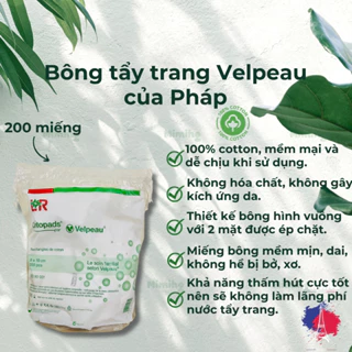 Bông tẩy trang Velpeau 200 miếng của pháp, mềm mịn, rất tiết kiệm dùng lau tẩy trang, đắp mặt, hay vệ sinh bé_MiMi HG