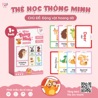 Thẻ Học Thông Minh Cho Bé Woa Toys, Combo 10 Thẻ Học Theo Từng Chủ Đề Động Vật, Hoa Quả, Rau Củ,…Song Ngữ Việt Anh