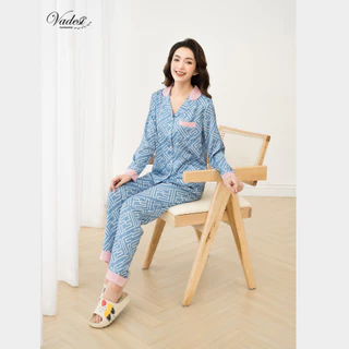 Đồ Bộ Ngủ Pijama VADESI Quần dài Áo Dài Tay Lụa Latin Cao Cấp Nữ Nhiều Màu Mặc Nhà Đẹp Sau Sinh Đẹp Thấm Hút Thoáng Mát