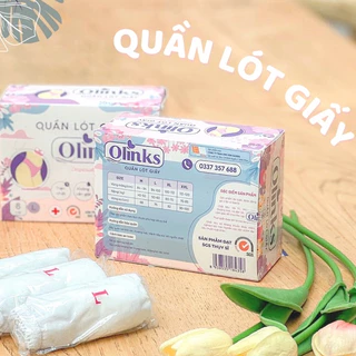 (HỎA TỐC) Quần Lót Giấy Cotton 100%, đáy quần 2 lớp, Hộp 8 chiếc quần lót dùng 1 lần đi du lịch, Mẹ Bầu Đi Sinh