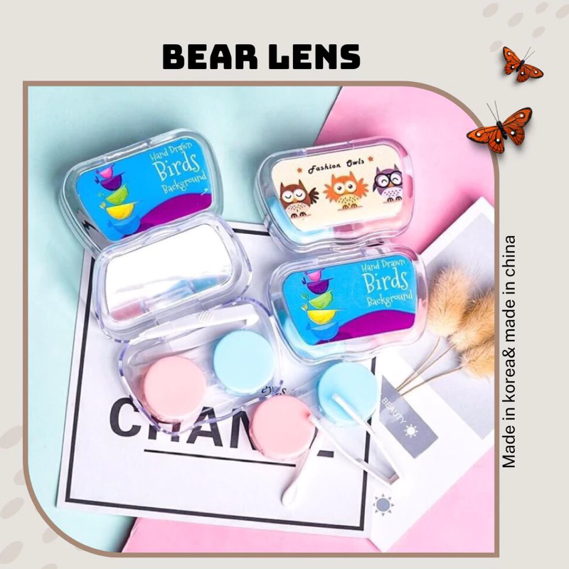 Khay gương kèm dụng cụ đeo lens kính áp tròng | Bear Lens 🐻