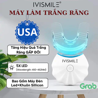 [USA+Quà] IVISMILE Bộ Máy đèn Led và Khuôn ngậm làm trắng răng, thương hiệu Mỹ, làm trắng răng tại nhà chỉ 20 phút/ngày