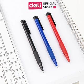 Bút bi dầu Deli 6546s ngòi 0.7mm - 3 Màu (Xanh, Đỏ, Đen)