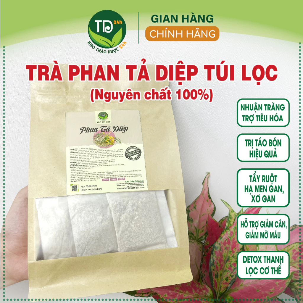 Trà phan tả diệp túi lọc, bổ sung chất xơ, ngừa táo bón, trợ tiêu hóa, nhuận tràng, thải độc tố, giảm cân, tăng dịch vị